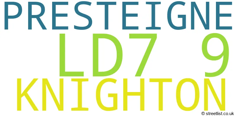 A word cloud for the LD7 9 postcode